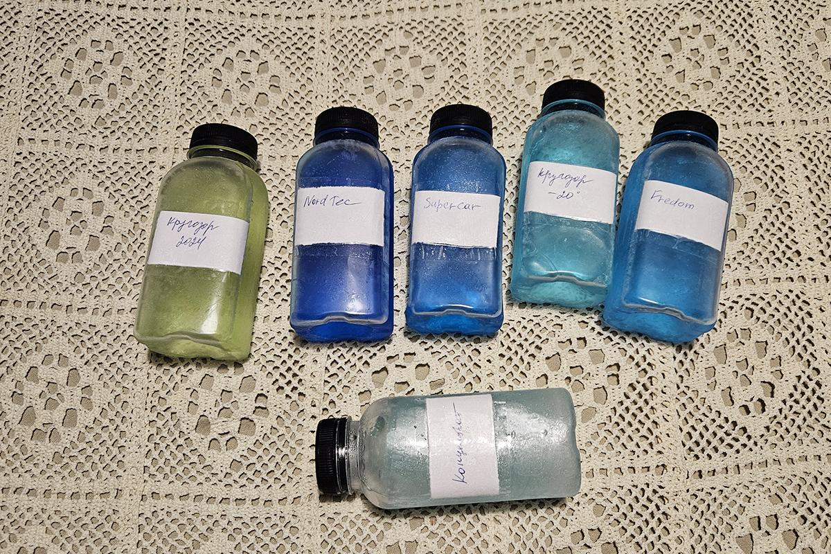 Образцы незамерзайки из морозилки