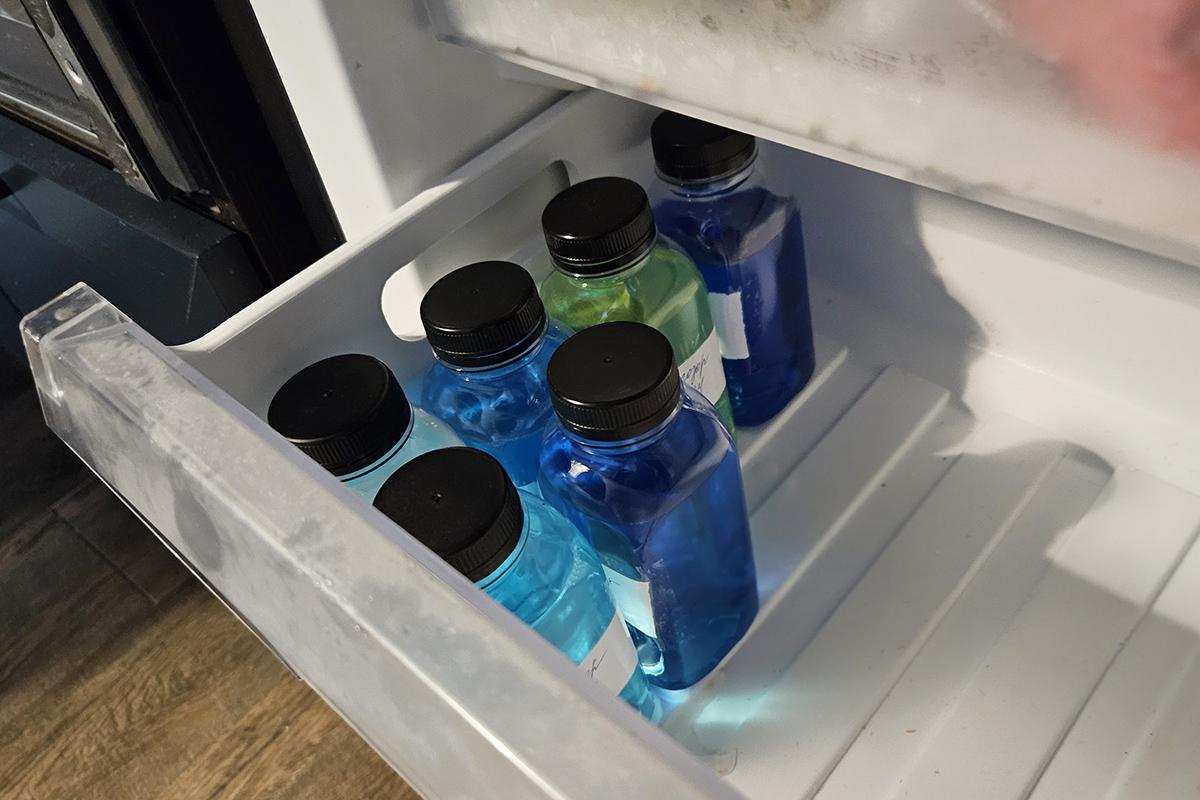 Образцы незамерзайки в морозилке