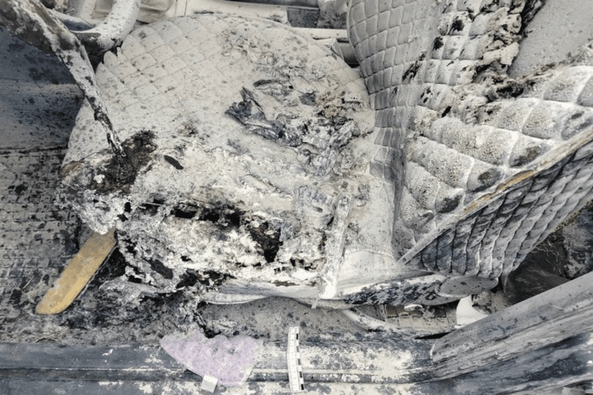 Салон подожженного угнанного в Гродно Audi