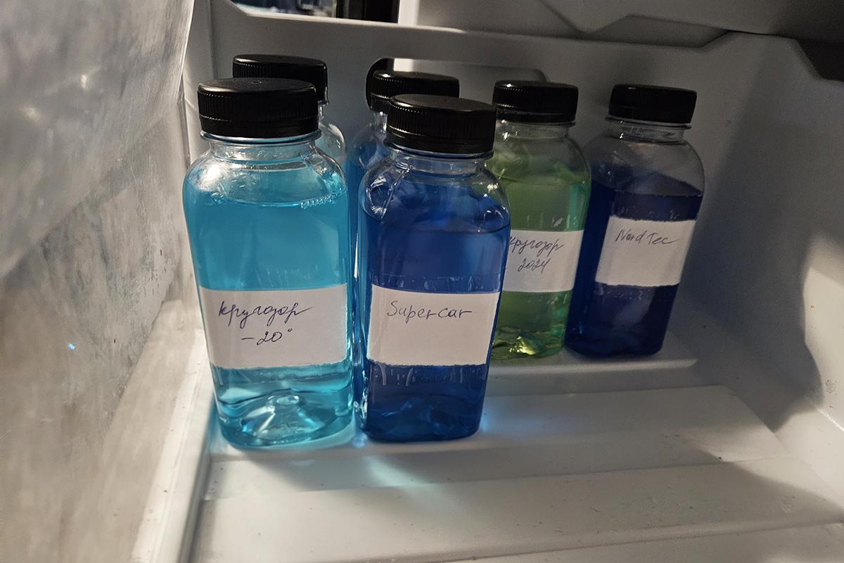 Образцы незамерзайки в морозилке