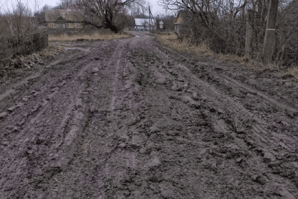 Грунтовая дорога в деревню Высокое