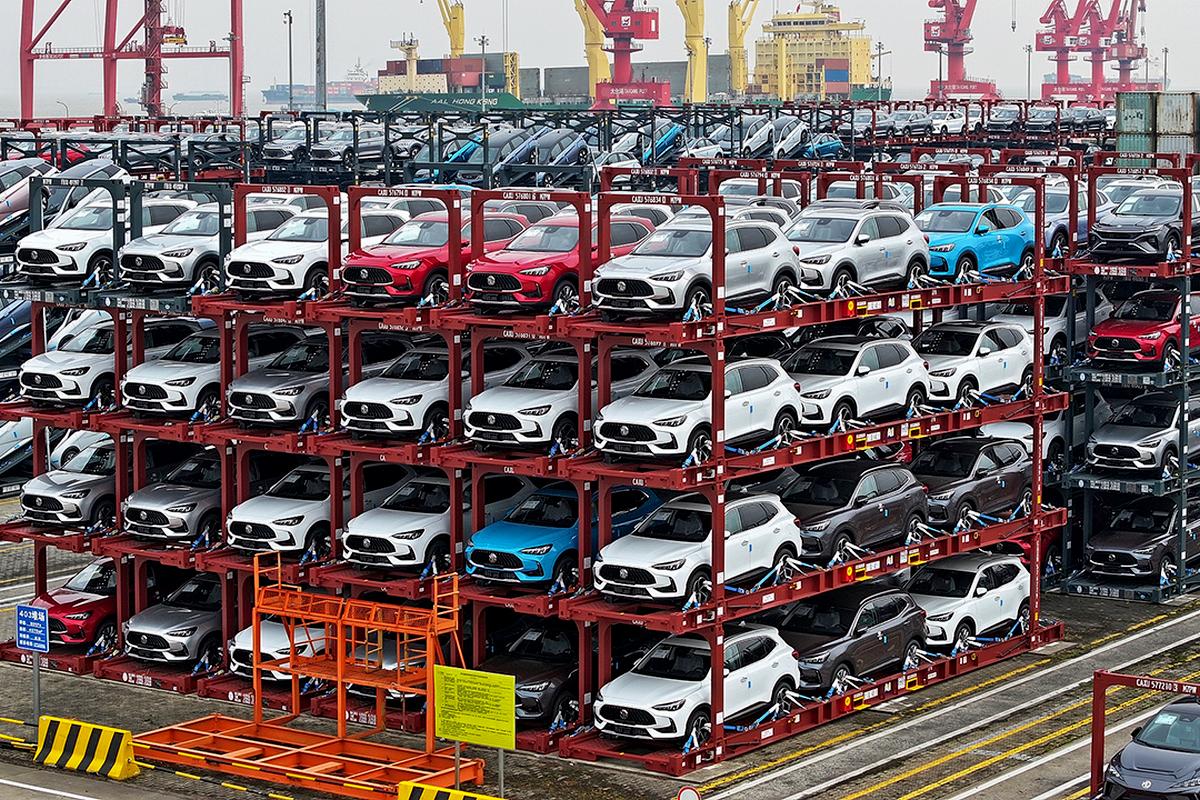 Cars in logistic lot