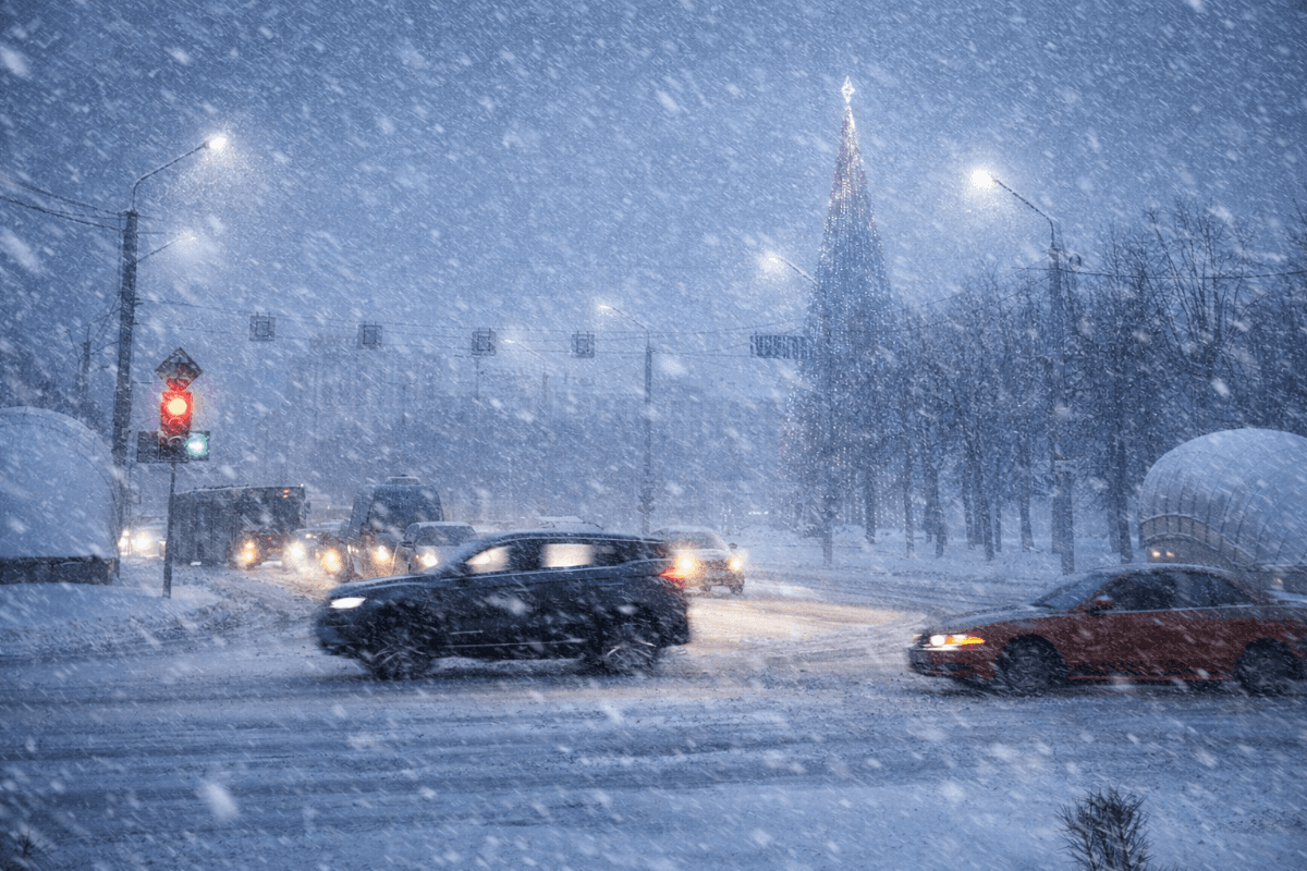 Заносы на дорогах Могилева