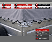 Прицеп для автомобиля Викинг 1320 борт 500мм с тентом с каркасом 300мм Арт. 1320.2.1, 2025 - фото 7
