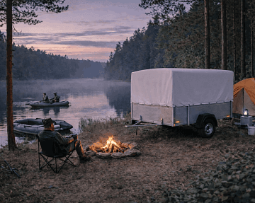 Прицеп для автомобиля Викинг 1322 борт 370мм с тентом с каркасом 700мм Арт. 1322.2.2 - фото 2